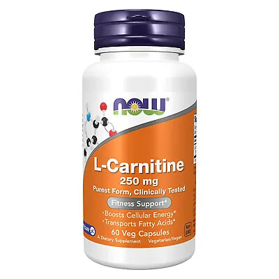 NOW FOODS L-Carnitine 250 Mg - 60 Veg Capsules • $10.47