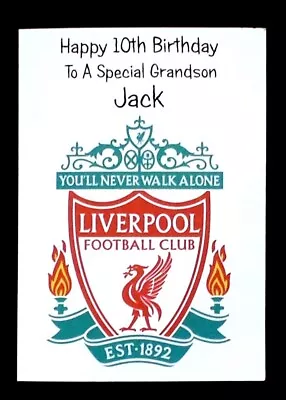 Personalised Liverpool Football Birthday Card Grandson Son Any Name/Relation/Age • £2.69