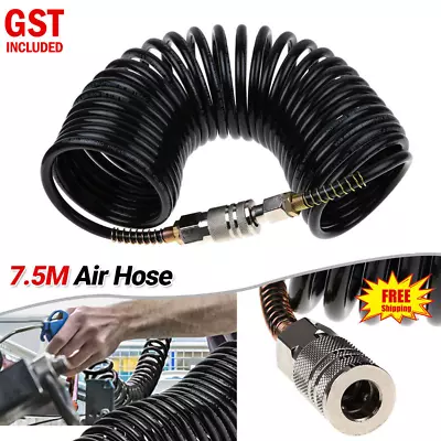7.5M Air Hose Fittings Recoil Pneumatic Airline Compressor 200 PSI Quick Coupler • $17.28