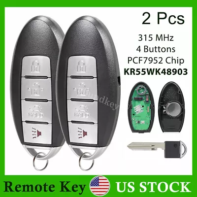 2 Replacement Remote Car Key Fob For Infiniti G37 G25 G35 Q60 KR55WK48903 315MHz • $19.89