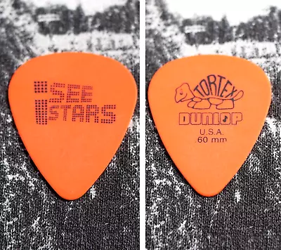 I SEE STARS - Brent Allen 2010 Tour Guitar Pick ~ Orange/Black Dunlop .60mm • $24.98