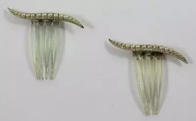 Vintage Fancy Hair Combs With Faux Pearls • $15.95