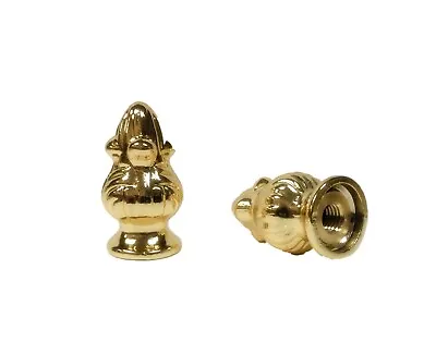 Lamp Finial-Pair Of Polished Brass Finish ACORN Finials-Dual Thread • $7