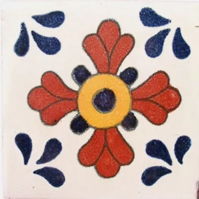 #C036) Mexican Tile Sample Ceramic Handmade 4x4 Inch GET MANY AS YOU NEED !! • $1.75