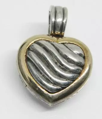 David Yurman -Heart Locket- Sterling Silver 18k Gold Cable Enhancer Pendant • $348
