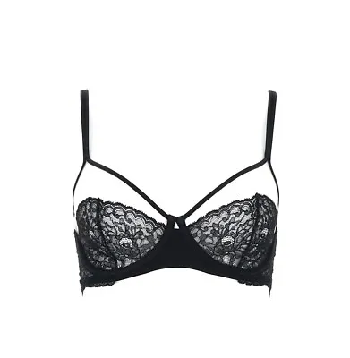 La Perla Womens Black Bianca Underwire Balconette Bra L17110 Size 34C • $191.75