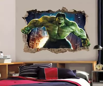 HULK The Avengers 3D Smashed Wall Decal Removable Graphic Wall Sticker FS • $30.43