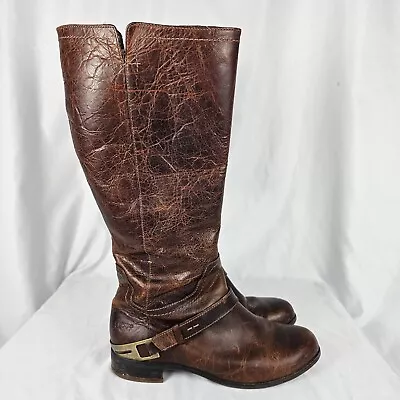 UGG Australia Channing II Brown Leather Knee High Riding Boots 1001637 Size 8 • $34.99