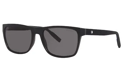 Mont Blanc MB0209S 004 Sunglasses Men's Black/Polarized Grey Lenses 56mm • $209.95