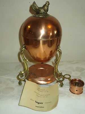 Vintage Antique Tagus Portugal Copper Egg Boiler 33 Coddler Cooker Rooster • $69.95