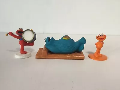 Sesame Street Cookie Monster Elmo Zoe Cake Topper Figure Lot Of 3 Kk • $11.26