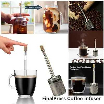 Stainless Steel Filter Portable FinalPress Coffee Infuser Tea Coffee Accessories • $16.23