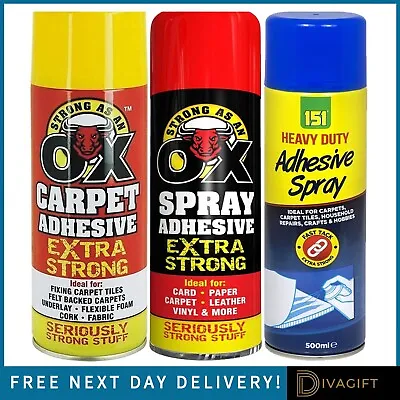 500ml Heavy Duty Spray Adhesive Glue Diy Foam Carpet Tile Craft Fabric Tape Glue • £49.99