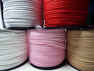 2m - 10mm Cotton Bias Binding Tape Cord Flanged Rope Piping - 16 Colors • £1.49