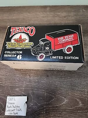 ERTL 1925 Texaco Mack Bulldog Lubricant Truck Coin Bank Red & Black • $12.75