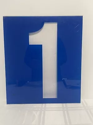 Vintage Acrylic Chevron Service Station Gas Price Number “ 1 “   15” X 17” Blue • $20