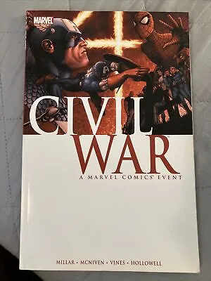 Marvel- Civil War (2007) First Printing Collecting Issues #1–7￼ Soft Cover. • $0.99