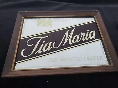 TIA MARIA IMPORTED LIQUEUR MIRROR 15 X 19.5 Vintage Rare Mancave Bar Pub Cantina • $25