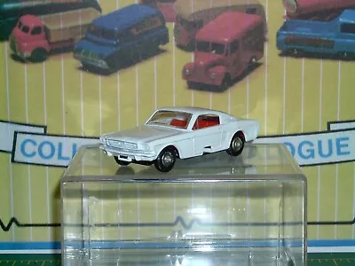 Lesney Matchbox 8 E1 Ford Mustang White Red Silver Trim Auto-steer BPW SC6 NM • $33.99