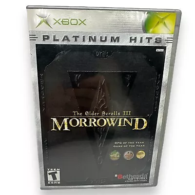 Elder Scrolls III Morrowind Platinum Hits (Microsoft Xbox) CIB W/map Tested • $19.99