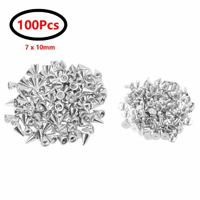 $9.37 • Buy 100 Punk Cone Metal Spikes Rivets Studs Screw Back For Clothing Jacket Leather