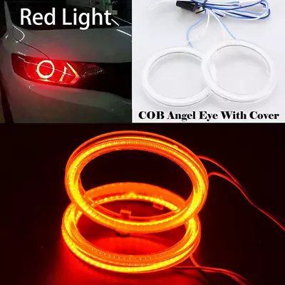 2x Red 60/70/75/80/85/90/95/100/110/120mm Car COB LED Angel Eyes Halo Ring Light • $21.60