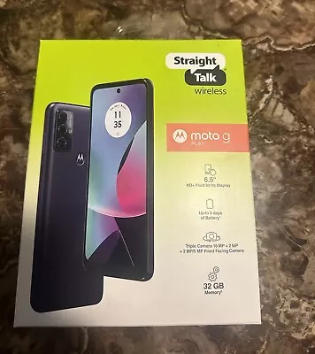 Straight Talk Motorola Moto G Play (2023) 32GB Prepaid Phone -Black NEW/SEALED • $59.99