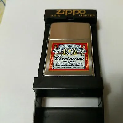 $75 • Buy BUDWEISER King Of Beer Logo Label Zippo Lighter / Anheuser Busch / Original Box