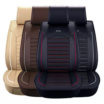 $89.99 • Buy Car 5 Seat Covers Full Set Waterproof Leather Universal For Auto Sedan SUV Truck