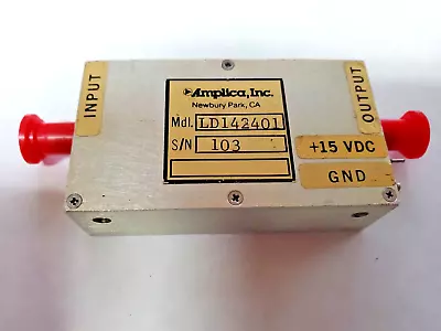 Amplica Microwave L-band RF Amplifier LD142401 15 Vdc 75 MHz -2 GHz 20dB TESTED • $35