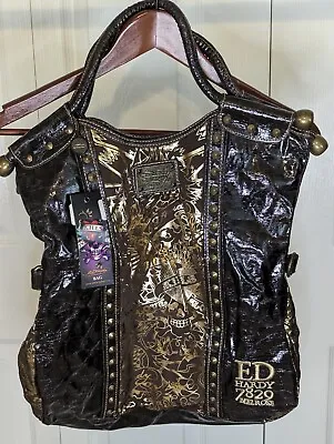 Ed Hardy Mailis 7829 Melrose Fold Over Shoulder Bag NWT • $299