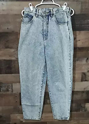 Vintage Jordache Basics Womens 12 Jeans Stone Acid Wash Tapered 28x28 90s 80s • $21.21