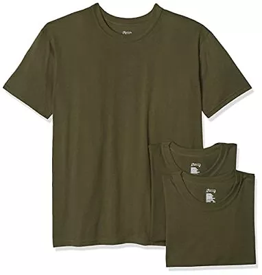 Mens 3 Pack - Usa Poly/Cotton Military Tee Undershirts Od Green Large US • $42.92