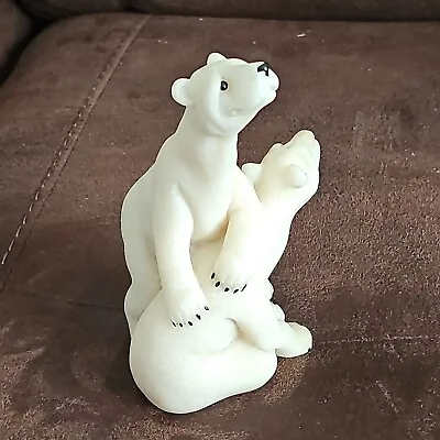 Second Nature Design Quarry Critters Peter & Polly Polar Bear Figurine 2000 • $12.25