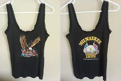 3D Emblem Vintage 1988 HARLEY DAVIDSON 2 Sided Tank Top Outlaw Biker M L  • $237.77