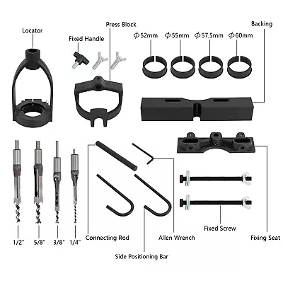 Woodworking Mortising Locator Tool+4 Drills Mortising Kit Drill Press Attachment • $70