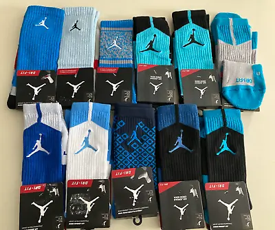 Jordan Crew Socks-Blue • $21