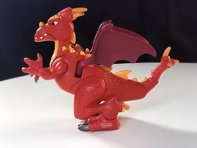 Fisher Price Imaginext Red & Orange Castle Dragon Mattel Roars Light & Sound Pre • £15