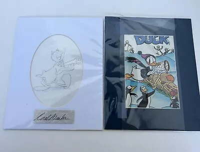 Walt Disney Carl Barks Signed Original Sketch AND Cartoon Of Donald Duck • $858