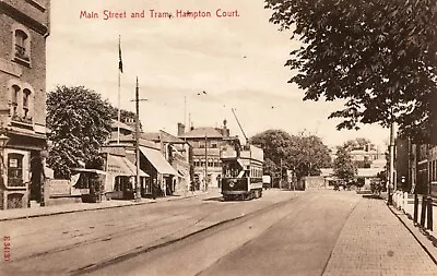 Postcard. Main Street & Tram Hampton Court Middlesex Unposted • £5