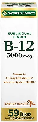 Vitamin B-12 5000 Mcg Energy Metabolism Support Sublingual Liquid Drops 2 Fl Oz • $15.99