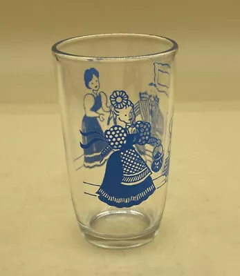 Vintage 1950s Kraft Swanky Swigs Juice Glass Bustling Betty Blue • $13.59