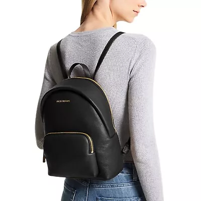 Michael Kors Erin Medium Vegan Pebbled Black Backpack NEW AUTHENTIC • $95.99