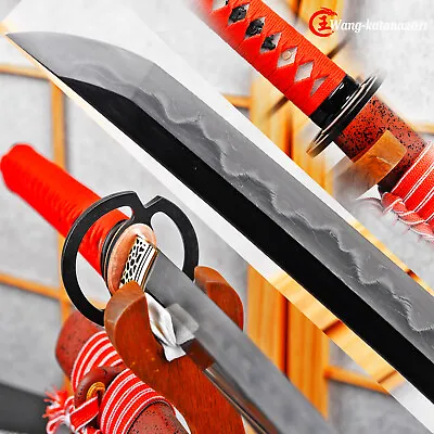Musashi Shiage-tōgi Clay Tempered Damascus Folded Steel Katana Japanese Sword • $320