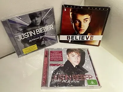 $24 • Buy 3 Justin Bieber CD Albums - My Worlds, Believe (Dlx), Under The Mistletoe (Dlx)