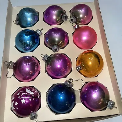 BOX Of Mixed 12 Coby  Christmas Ornaments Vintage  2 1/4” - American Made • $19.99