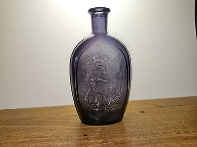 Vintage Franklin TWD Amethyst Glass Bottle Schooner/Eagle With Shield 1960-1970 • $22