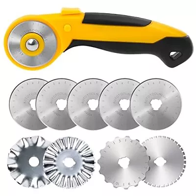 45mm Rotary Cutter With 9pcs Extra Blades Automatic Fabric Roller Cutter Perfora • $20.25