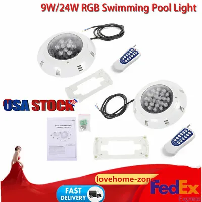 Underwater RGB LED Lights Fountain Swimming Pool Hot Tub Spa Lamp W/ Remote 9/24 • $34.05