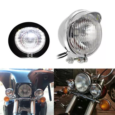 $31.99 • Buy Chrome Visor Bullet LED Headlight For Yamaha V Star XVS 650 950 1100 1300 Custom